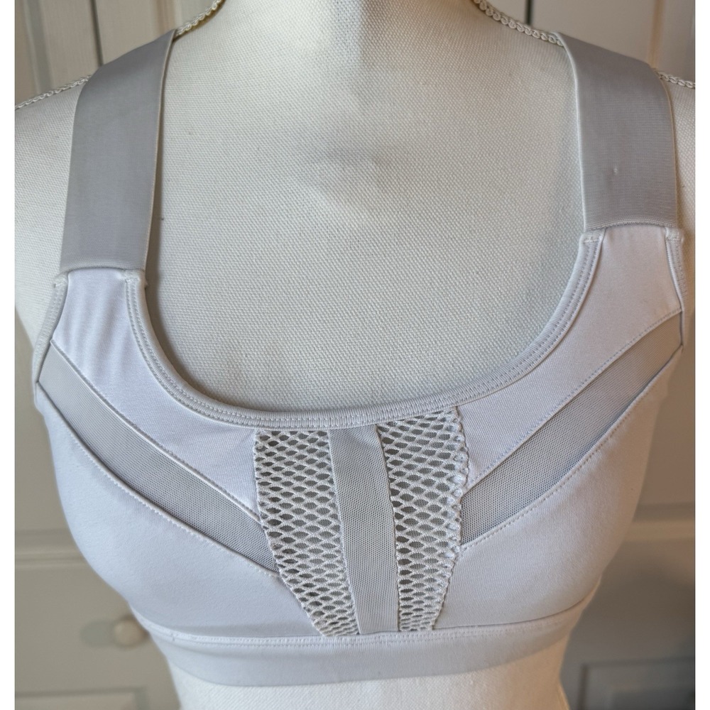 Women's ALO Sports Bra X Small White/frost EUC Crisscross Wide Straps Gym Yoga